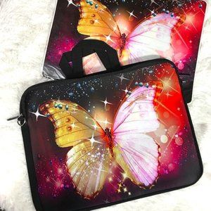 NWOT *4PC Set* Butterfly Waterproof Laptop Case/Laptop Skin/2 Wrist Pad Skins